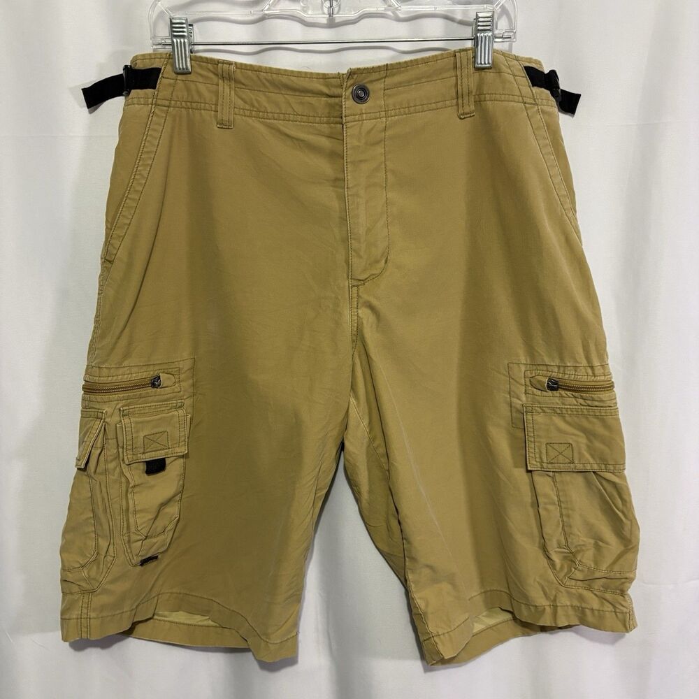 Kuhl Vintage KuhlDry Shorts Hiking Cargo Outdoor Long 12" Inseam Tan Men's L